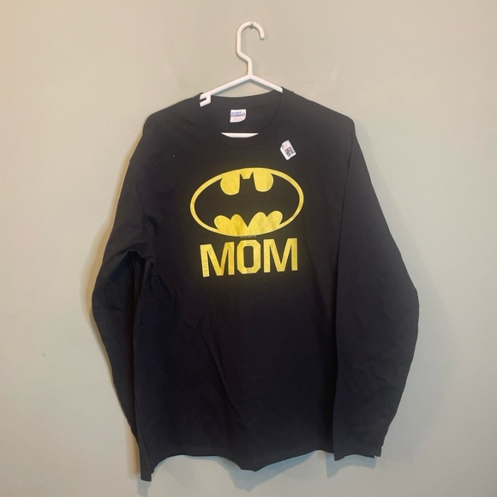 Port and Company Black Long Sleeve Tee with Yellow Graphic.  Bin 25
